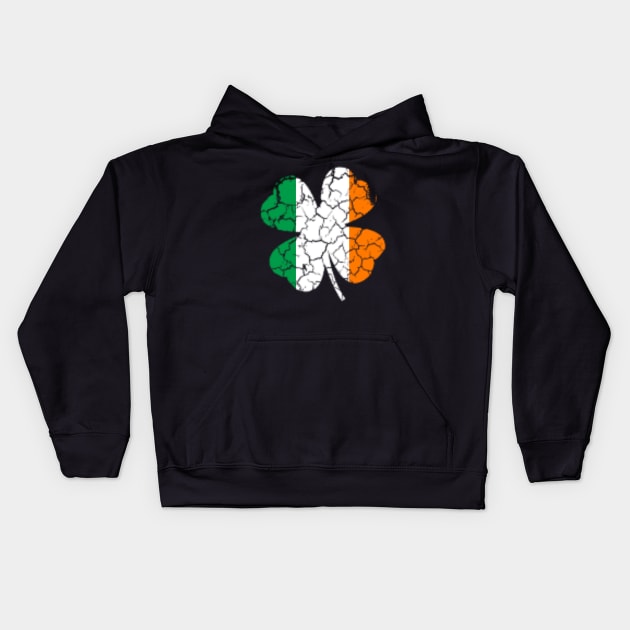 Irish Flag Ireland Lucky Clover St Patrick's Day Stickers Kids Hoodie by gillys